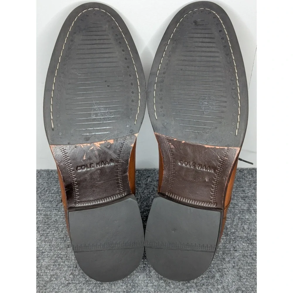 Cole Haan Benton II Brown Leather Cap‎ Toe Dress Shoes C24120 Men's 8 M